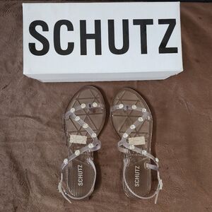 SCHUTZ Bria Crystal Embellished Sandal - 8